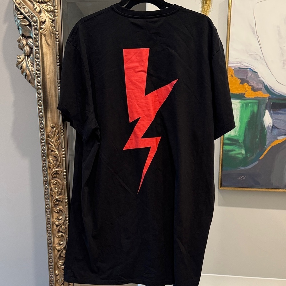 Neil Barrett black abstract lightning Short Sleeve Tee - Picture 2 of 3